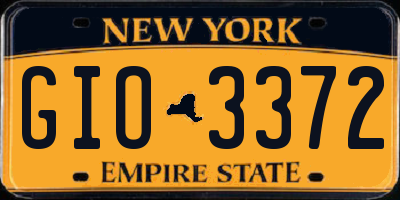 NY license plate GIO3372