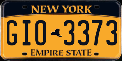 NY license plate GIO3373