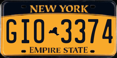 NY license plate GIO3374