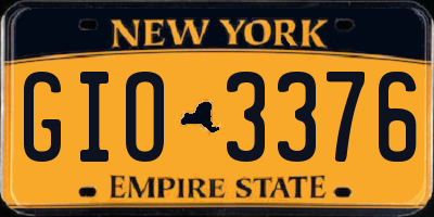 NY license plate GIO3376