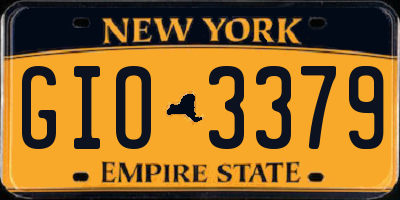 NY license plate GIO3379