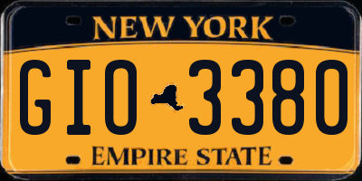 NY license plate GIO3380
