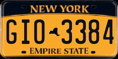 NY license plate GIO3384