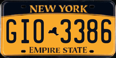 NY license plate GIO3386