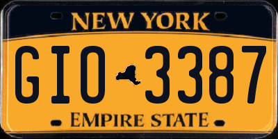 NY license plate GIO3387