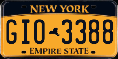 NY license plate GIO3388