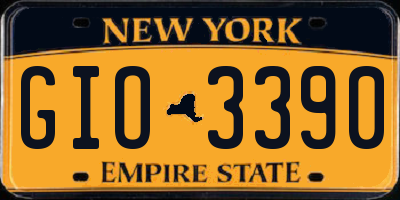 NY license plate GIO3390