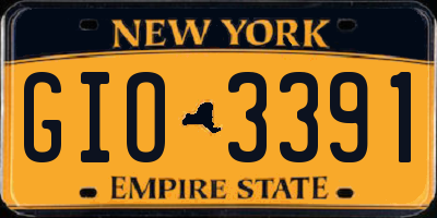 NY license plate GIO3391