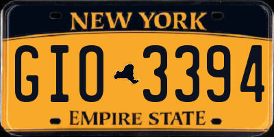 NY license plate GIO3394