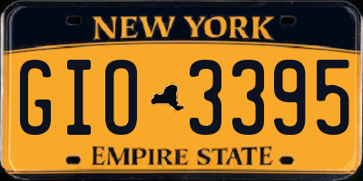 NY license plate GIO3395