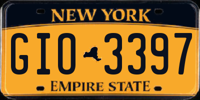 NY license plate GIO3397