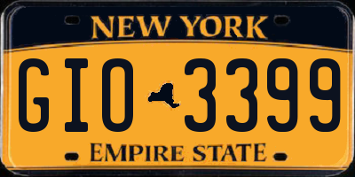 NY license plate GIO3399