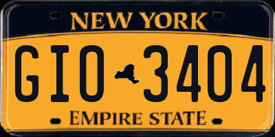 NY license plate GIO3404