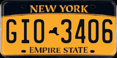 NY license plate GIO3406