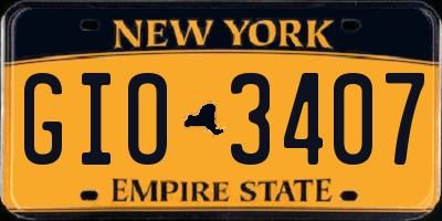 NY license plate GIO3407