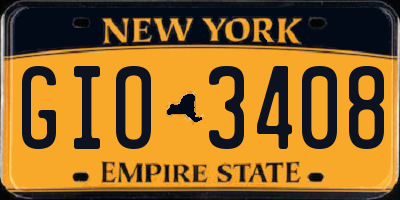 NY license plate GIO3408