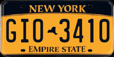 NY license plate GIO3410