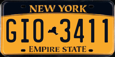 NY license plate GIO3411