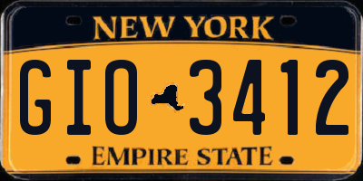 NY license plate GIO3412