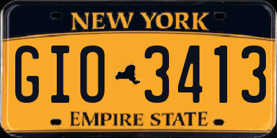 NY license plate GIO3413