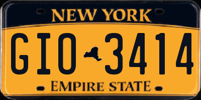 NY license plate GIO3414