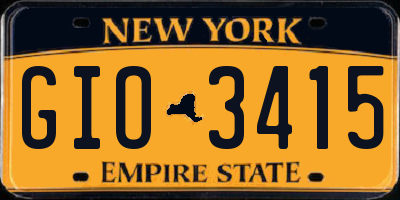 NY license plate GIO3415