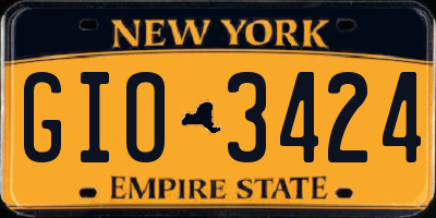 NY license plate GIO3424