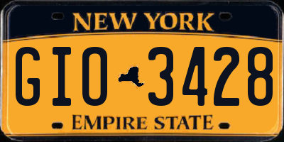 NY license plate GIO3428
