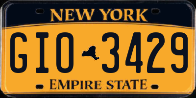 NY license plate GIO3429