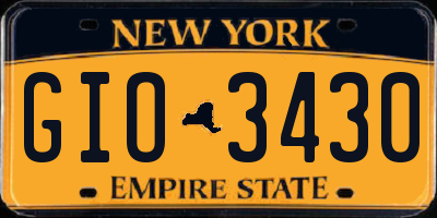 NY license plate GIO3430
