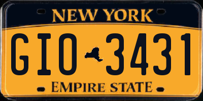 NY license plate GIO3431