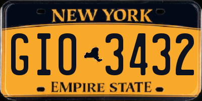 NY license plate GIO3432