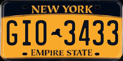 NY license plate GIO3433