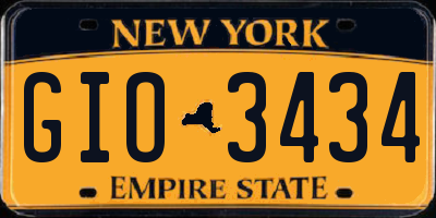 NY license plate GIO3434