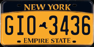 NY license plate GIO3436