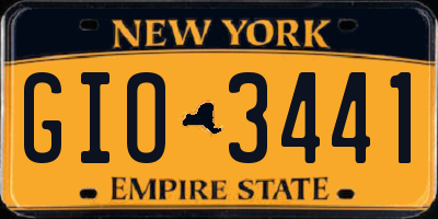 NY license plate GIO3441