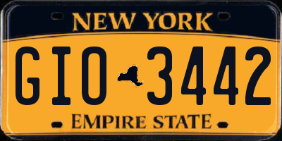 NY license plate GIO3442