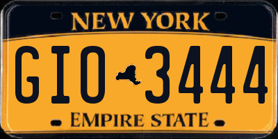 NY license plate GIO3444