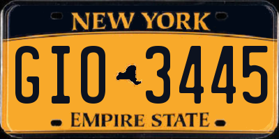 NY license plate GIO3445