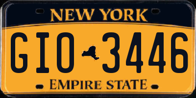 NY license plate GIO3446