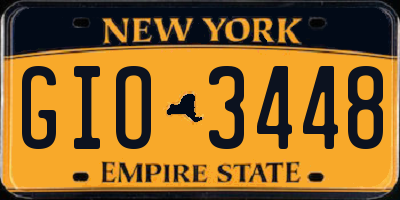 NY license plate GIO3448