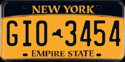 NY license plate GIO3454