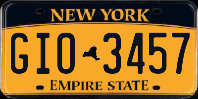 NY license plate GIO3457