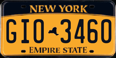 NY license plate GIO3460