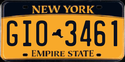 NY license plate GIO3461