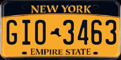 NY license plate GIO3463