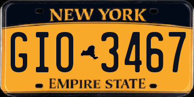 NY license plate GIO3467