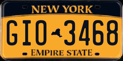 NY license plate GIO3468