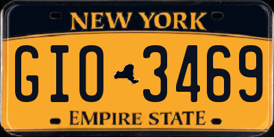NY license plate GIO3469
