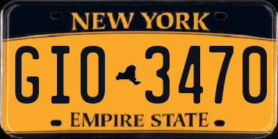 NY license plate GIO3470